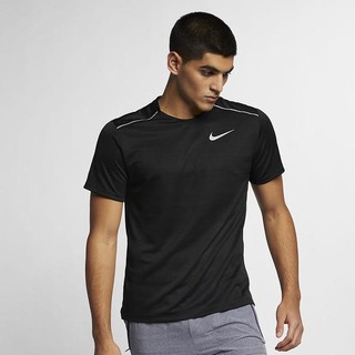 Top Nike Dri-FIT Miler Maneca Scurta Running Barbati Negrii | RGWS-59246